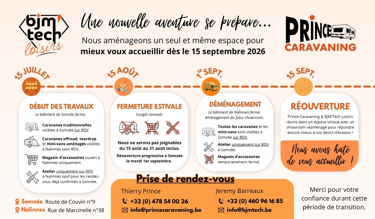 Fermeture Travaux Déménagement BJM Prince