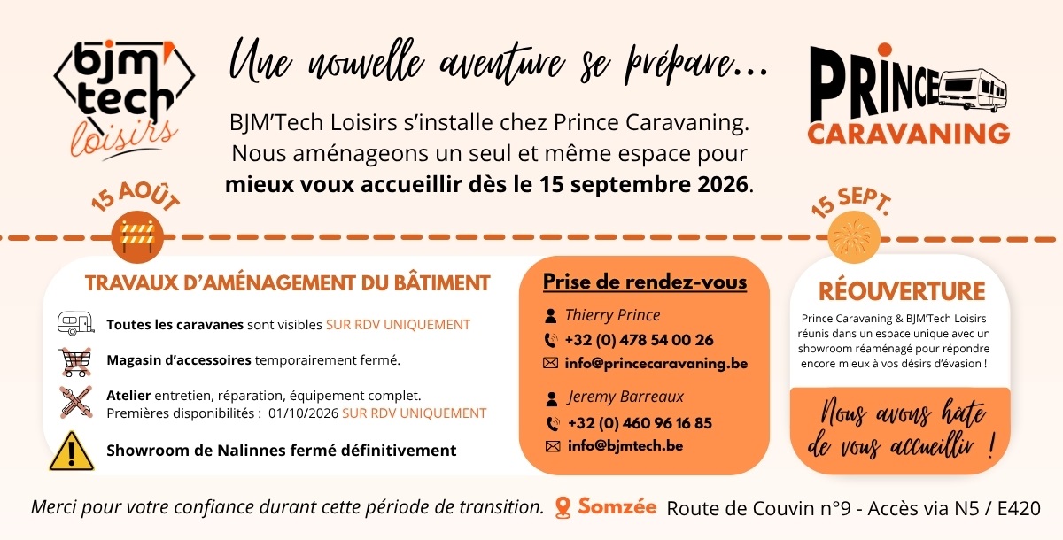 Agenda été 2026 - BJM'Tech Loisirs et Prince Caravaning