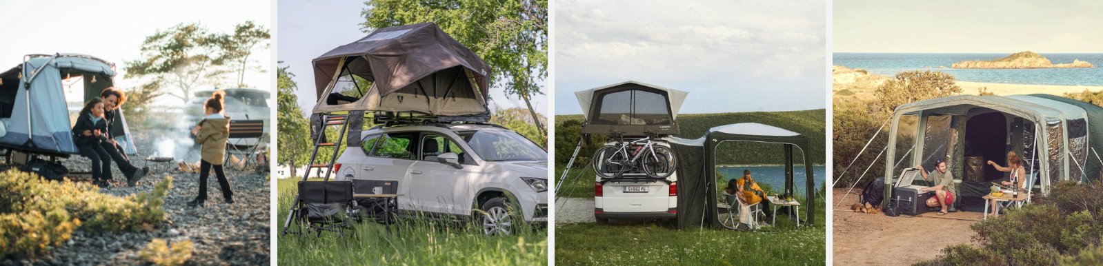 Tentes de toit, tentes sur attelage et tentes gonflables au sol