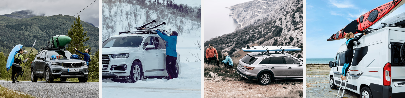 Supports pour équipement Thule sur barres et galeries de toit